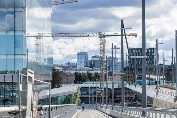 Bild som visar en byggkran i Göteborg City