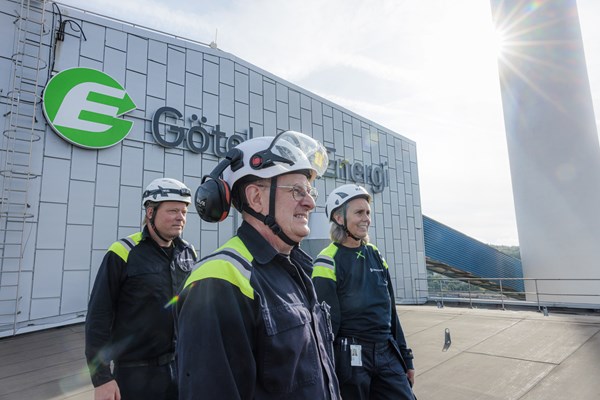Arbetare som jobbar för Göteborg energi.