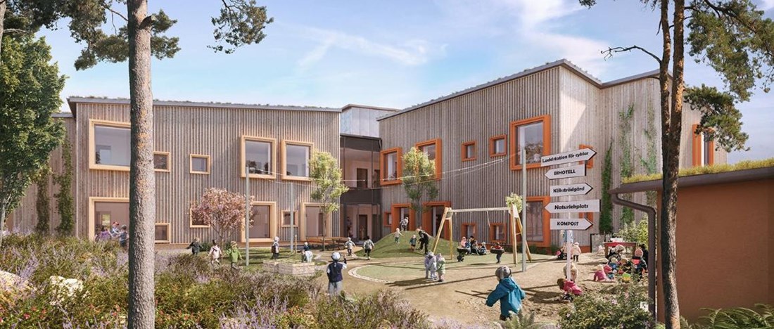 Skissbild på förskolan. Bild: LINK Arkitektur