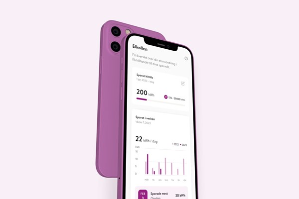 En smartphone som visar Göteborg Energis app.
