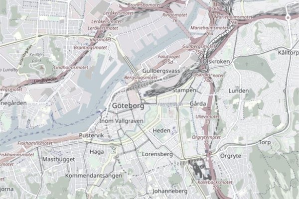 Kartbild över Göteborg