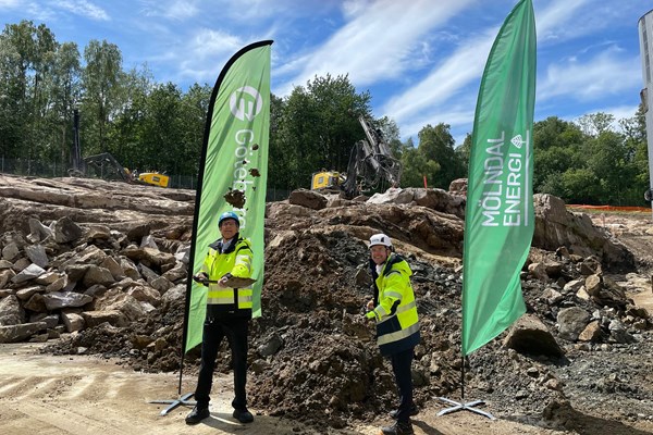 Första spadtaget för pelletspanna på Riskulla – ett unikt samarbete mellan Mölndal Energi och Göteborg Energi 