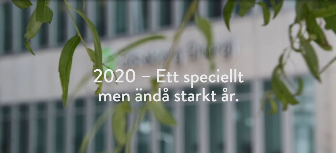 Bild med texten: "2020 - ett speciellt men starkt år"