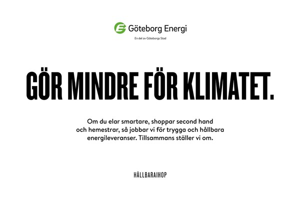Ny kampanj från Göteborg Energi: Gör mindre för klimatet