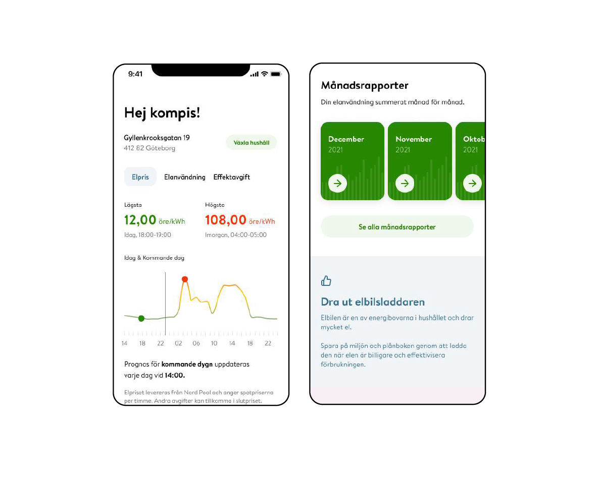 app som förklarar två olika layouter